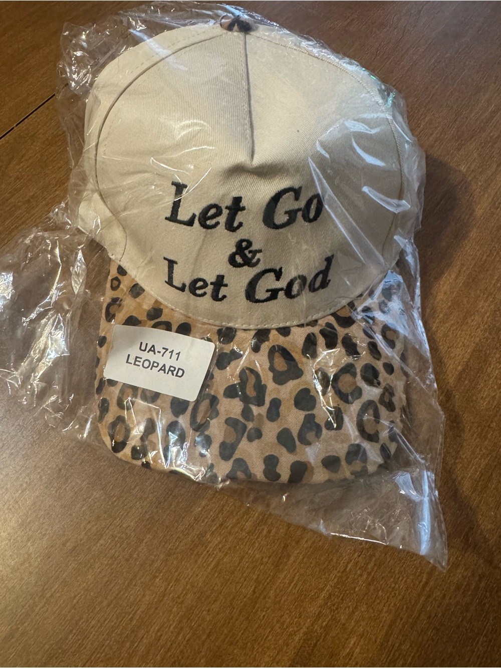 Let Go & Let God Leopard Brim Baseball Cap